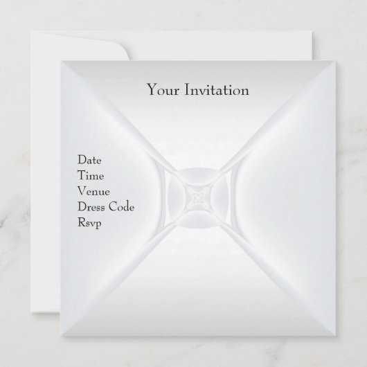 Elegant 50th Birthday Invite Pearl White Kaart (Achterkant)