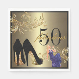 Elegant 50th Birthday Jubileum Paper Servet