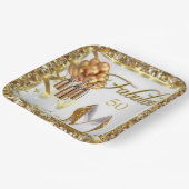 Elegant 50th Birthday Jubileum Papieren Bordje (Gebogen)