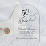Elegant 50th Birthday Party Acryl Uitnodigingen<br><div class="desc">Elegante en chique duidelijke acryl 50e verjaardag uitnodiging met "50 & Fabulous" en haar naam in stijlvolle scripts en de partij details in eenvoudige,  moderne letters.</div>