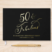 Elegant 50th Birthday Party Black Gold Gastenboek