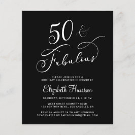 Elegant 50th Birthday Party Budget Invitation