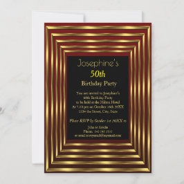 Elegant 50th Birthday Party Burgundy Gold Black Kaart