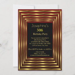 Elegant 50th Birthday Party Burgundy Gold Black Kaart