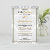 Elegant 50th Birthday Party Celebration Kaart (Staand voorkant)