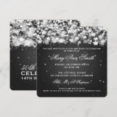 Elegant 50th Birthday Party Dazzling Stars Black Kaart (Voorkant / Achterkant)