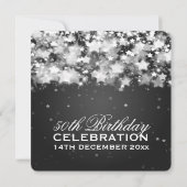 Elegant 50th Birthday Party Dazzling Stars Black Kaart (Achterkant)