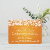 Elegant 50th Birthday Party Dazzling Stars Oranje Kaart (Staand voorkant)