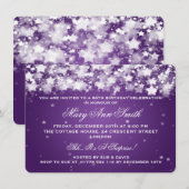 Elegant 50th Birthday Party Dazzling Stars Paars Kaart (Voorkant / Achterkant)