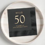 Elegant 50th Birthday Party Folie Servetten<br><div class="desc">Verhoog uw 50e verjaardagsfeest met deze sierlijke servetten met folie stempels met uw keuze uit gouden,  zilveren of rozen gouden folie Hallo voor een verfijnde touch,  "€50" in eenvoudige typografie en jouw naam in moderne letters, </div>