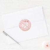 Elegant 50th Birthday Party Glam Lights Roos Gold Ronde Sticker (Envelop)