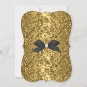 Elegant 50th Birthday Party Gold Golden Black 2 Kaart (Achterkant)