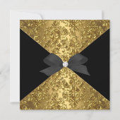 Elegant 50th Birthday Party Gold Golden Black Kaart (Achterkant)