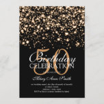 Elegant 50th Birthday Party Gold Midnight Glam Kaart<br><div class="desc">Elegant 50th Birthday Party Gold Midnight Glam nodigde sjabloon uit. Met gouden lampen en gouden vonken.</div>