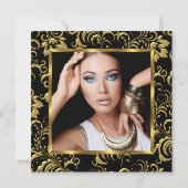 Elegant 50th Birthday Party Heels Champagne Foto Kaart (Achterkant)