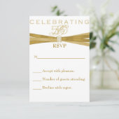 Elegant 50th Birthday Party Invitations RSVP-kaart RSVP Kaartje (Staand voorkant)