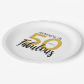 Elegant 50th Birthday Party Papieren Bordje (Gekanteld)