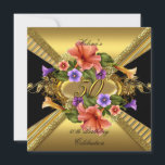 Elegant 50th Birthday Party Petunias Gold Black Kaart<br><div class="desc">Elegant 50th Birthday Party, Petunias Paars Coral Pink, Black Gold Gold Birthday Party. Uitnodigingsbloemen, feestelijke uitnodigingen voor alle leeftijdsgroepen van 15, 16, 18, 21, 20, 30, 40, 50, 60, enz. Deze ontwerpstijl is Copyrighted © Inhoud en Design © 2000-2014 Zizzago™ (Handelsmerk) en het is licentiegevers. Pas je aan met je...</div>