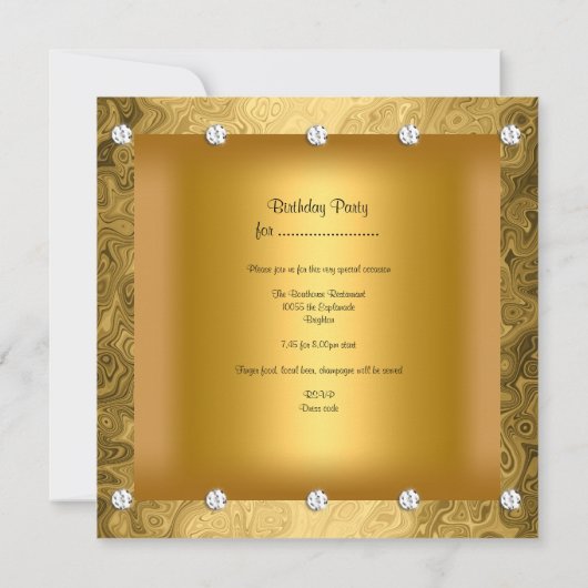 Elegant 50th Birthday Party Piano  Kaart (Achterkant)