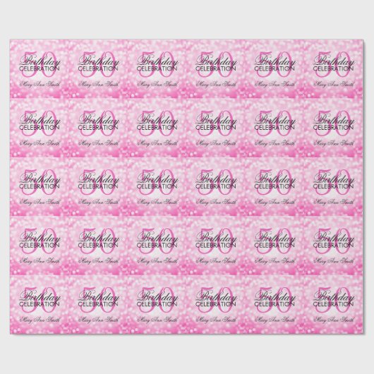 Elegant 50th Birthday Party Pink Glitter Lights Cadeaupapier (Vlak)