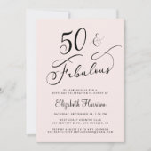 Elegant 50th Birthday Party Pink Kaart (Voorkant)