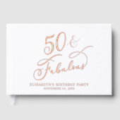 Elegant 50th Birthday Party Roos Gold Gastenboek (Voorkant)