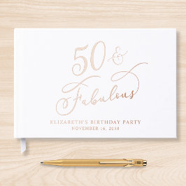 Elegant 50th Birthday Party Roos Gold Gastenboek