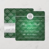 Elegant 50th Birthday Party Royal Crown Green Kaart (Voorkant / Achterkant)