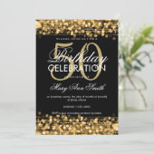 Elegant 50th Birthday Party Sparkles Gold Kaart (Staand voorkant)