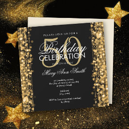 Elegant 50th Birthday Party Sparkles Gold Kaart