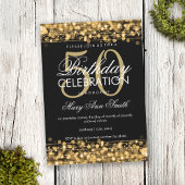 Elegant 50th Birthday Party Sparkles Gold Kaart