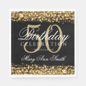 Elegant 50th Birthday Party Sparkles Gold Servetten (Voorkant)