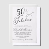 Elegant 50th Birthday Party Vellum Uitnodigingen (Offset)