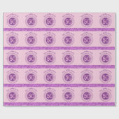 Elegant 50th Birthday Pink Glitter with Stripes Cadeaupapier (Vlak)