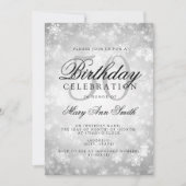 Elegant 50th Birthday Silver Winter Wonderland Kaart (Voorkant)