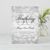 Elegant 50th Birthday Silver Winter Wonderland Kaart (Staand voorkant)