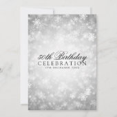 Elegant 50th Birthday Silver Winter Wonderland Kaart (Achterkant)