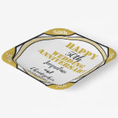 Elegant 50th Gold Wedding Jubileum Papieren Bordje (Gebogen)