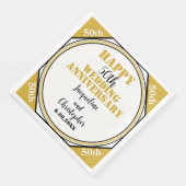 Elegant 50th Gold Wedding Jubileum Servet (Hoek)