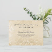 Elegant 50th Gold Wedding Jubileum Uitnodiging (Staand voorkant)