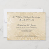 Elegant 50th Gold Wedding Jubileum Uitnodiging (Voorkant)