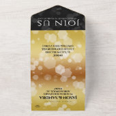 Elegant 50th Golden Wedding Jubileum All In One Uitnodiging (Buitenkant)