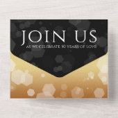 Elegant 50th Golden Wedding Jubileum All In One Uitnodiging (Achterkant)