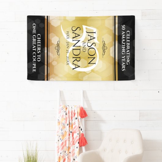 Elegant 50th Golden Wedding Jubileum Banner (Insitu)