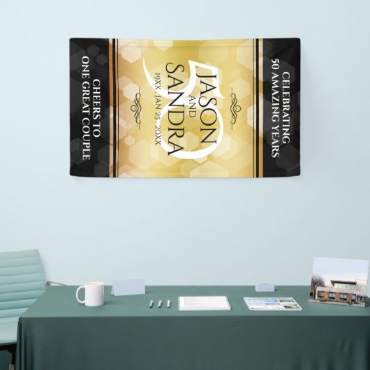 Elegant 50th Golden Wedding Jubileum Banner (Beurs)