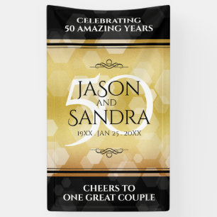 Elegant 50th Golden Wedding Jubileum Banner