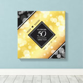 Elegant 50th Golden Wedding Jubileum Canvas Afdruk (Insitu (Houten vloer))