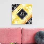 Elegant 50th Golden Wedding Jubileum Canvas Afdruk (Insitu (Woonkamer))