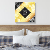 Elegant 50th Golden Wedding Jubileum Canvas Afdruk (Insitu (Slaapkamer))