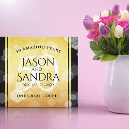 Elegant 50th Golden Wedding Jubileum Canvas Afdruk